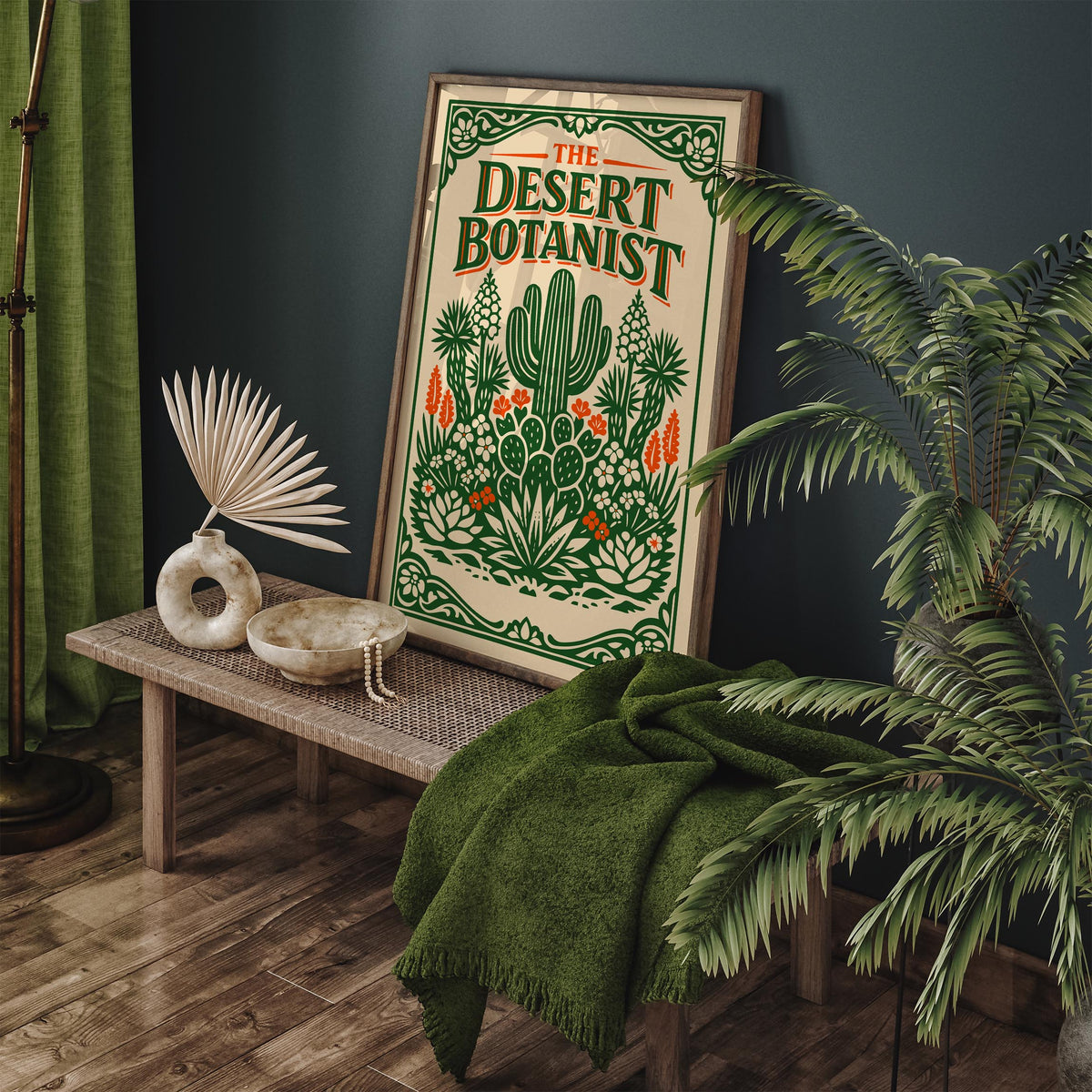 Desert Botanist Saguaro Cactus Art Poster