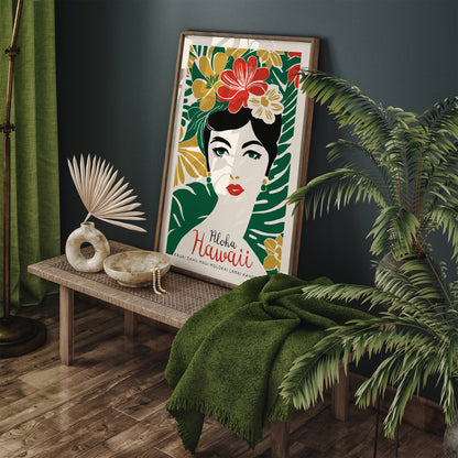 Aloha Hawaii Tropical Woman Poster