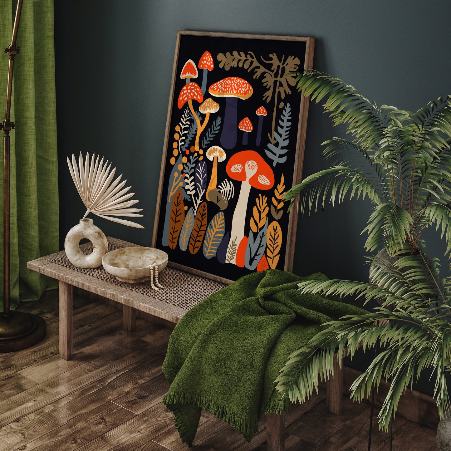 Autumn - Cozy Bohemian Mushroom Poster