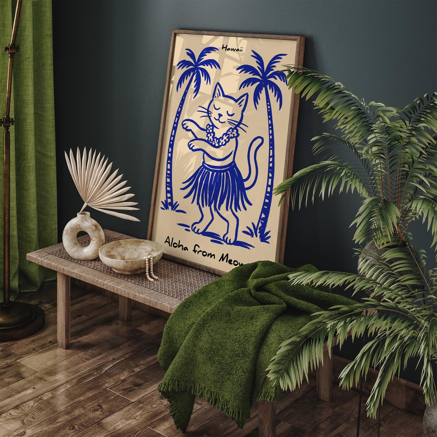 Aloha from Meow-ui Poster - Cat Dancing Hula Art Print
