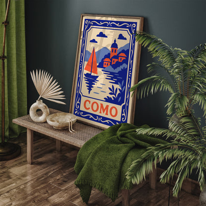 Como Italy Blue Landscape Poster