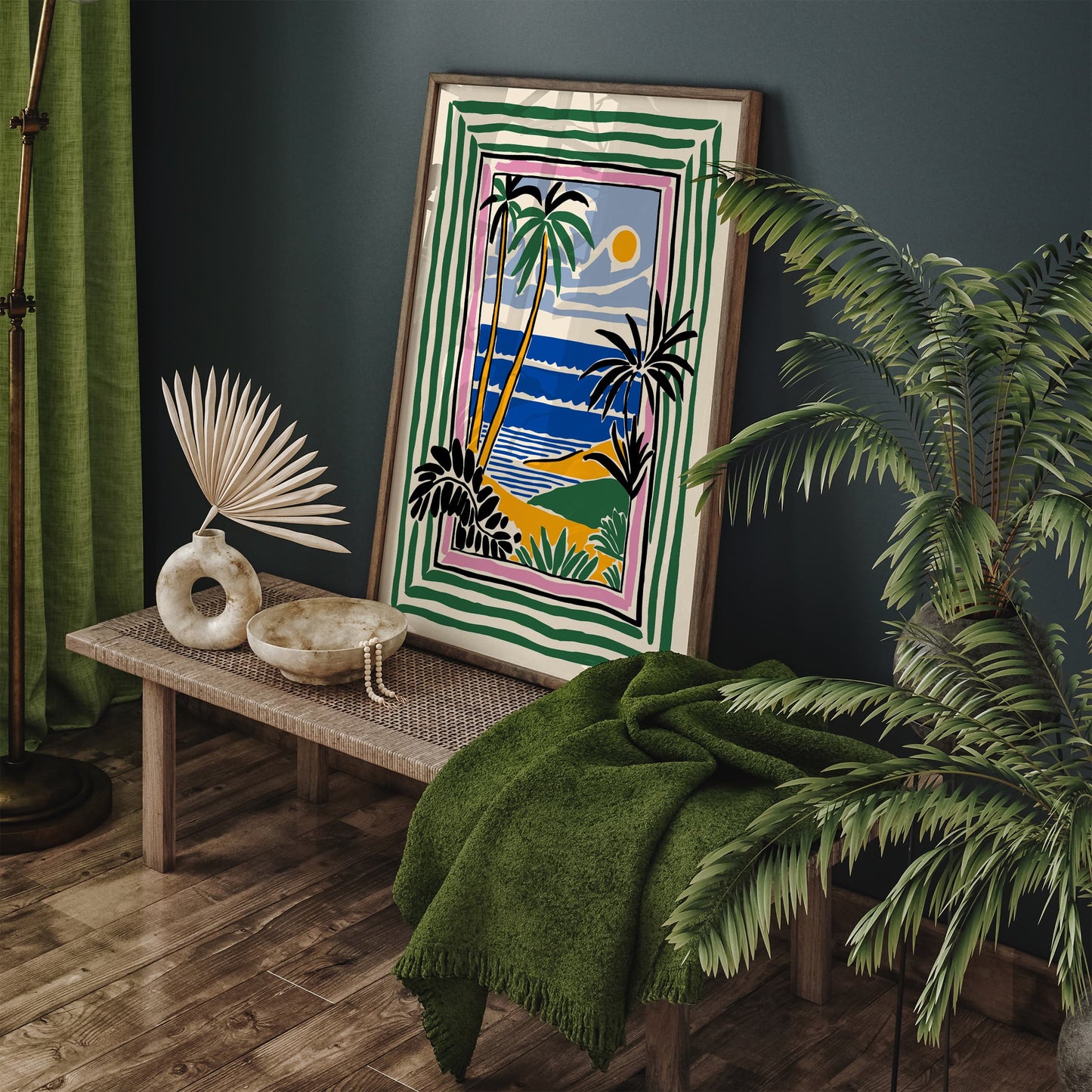 Tropical Landscape Eclectic Wall Art Print