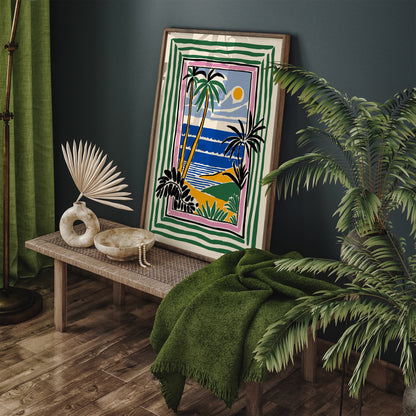 Tropical Landscape Eclectic Wall Art Print