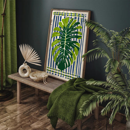 Eclectic Monstera Leaf Poster – Bold Green Botanical Wall Art