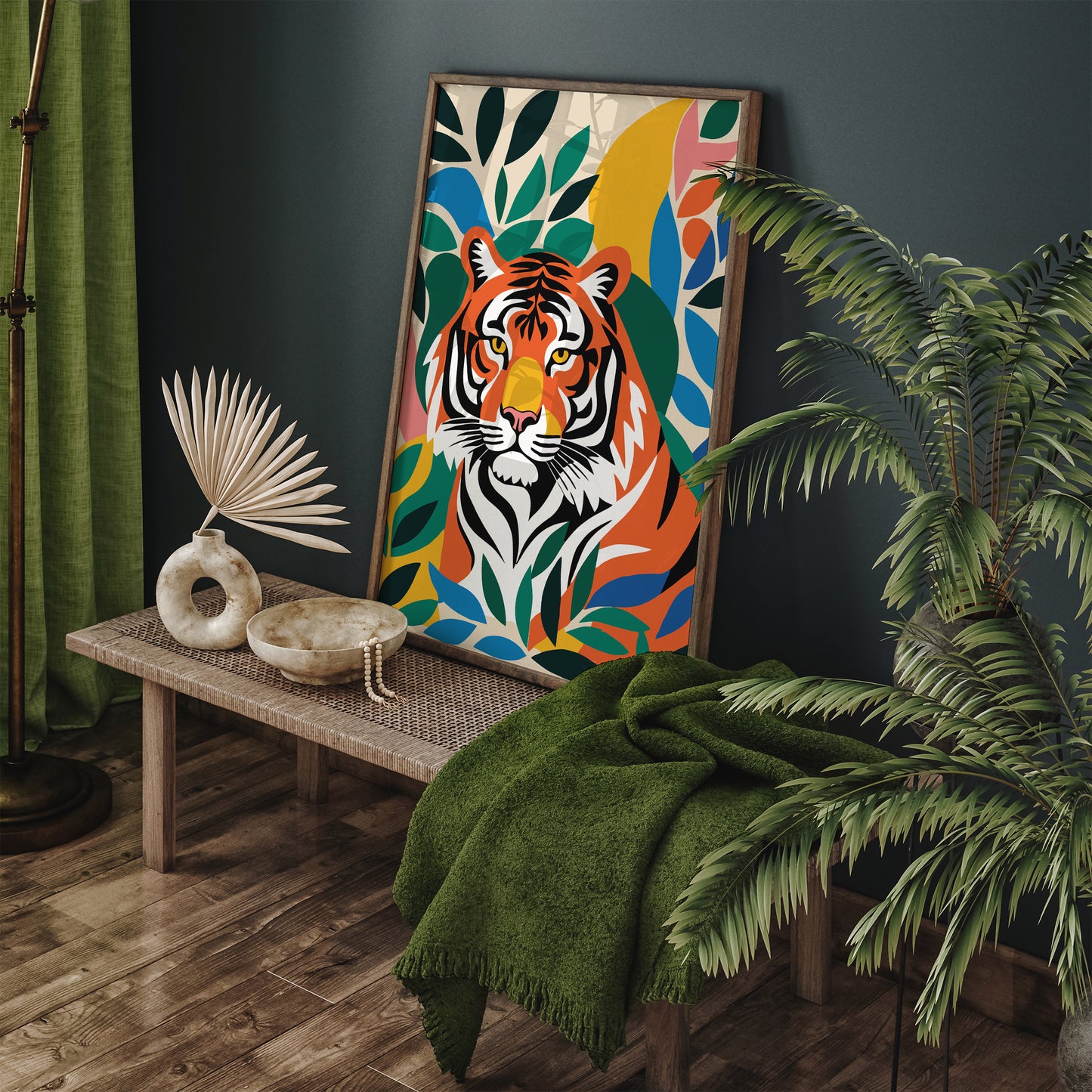 Colorful Tiger in the Jungle Art Print