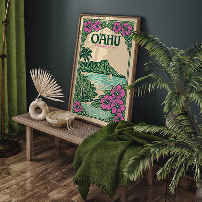 Oahu Hawaii Poster – The Gathering Place Wall Art