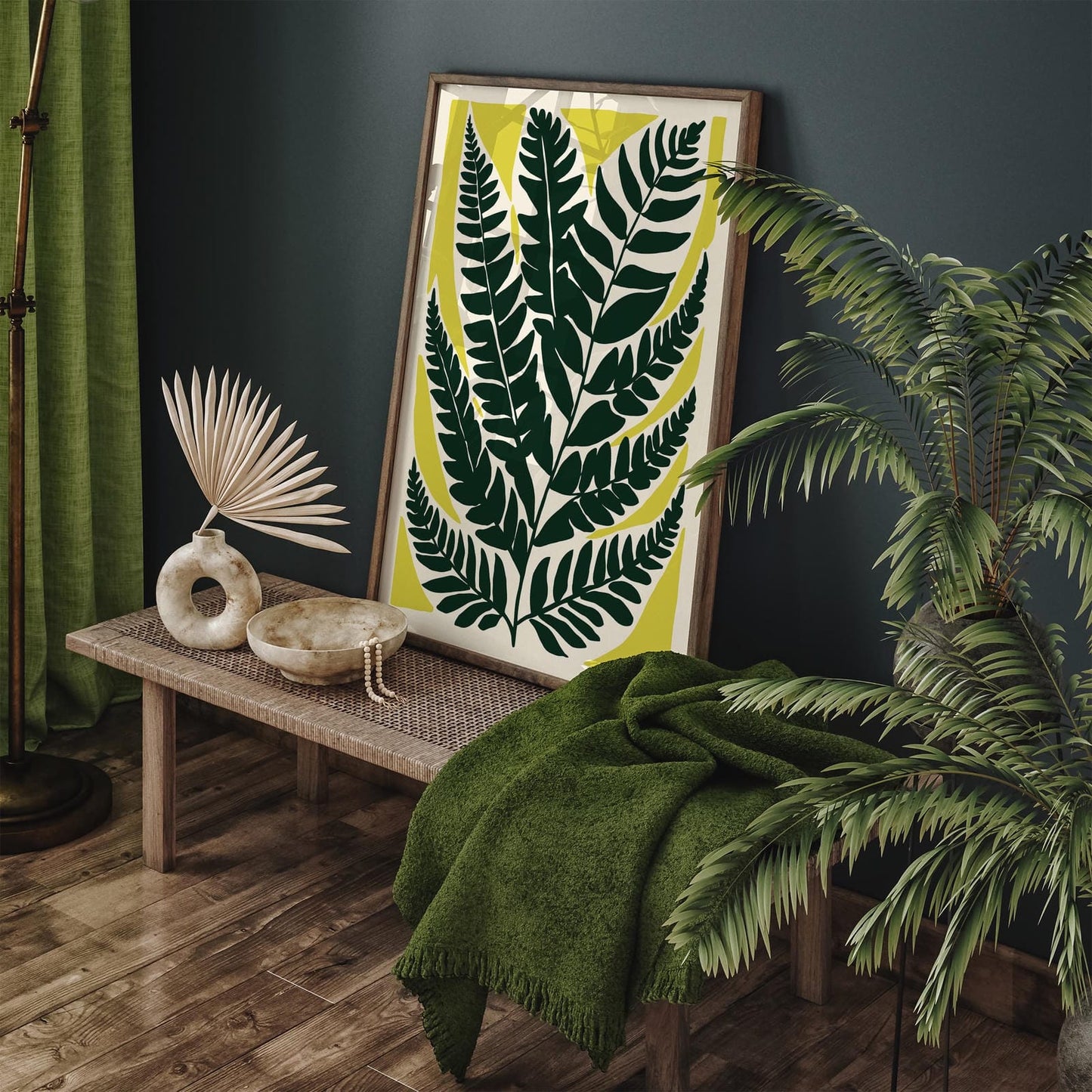 Green Fern Leaf Poster