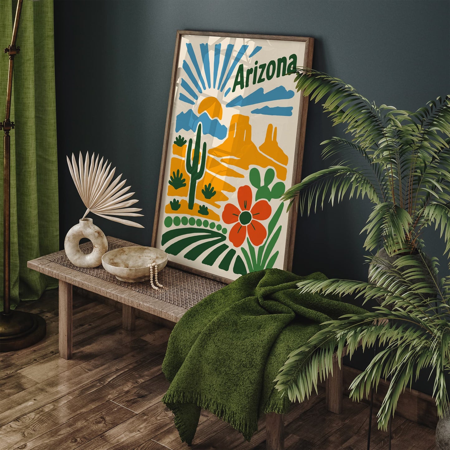 Arizona Travel Poster - Colorful Landscape Art Print