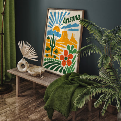 Arizona Travel Poster - Colorful Landscape Art Print