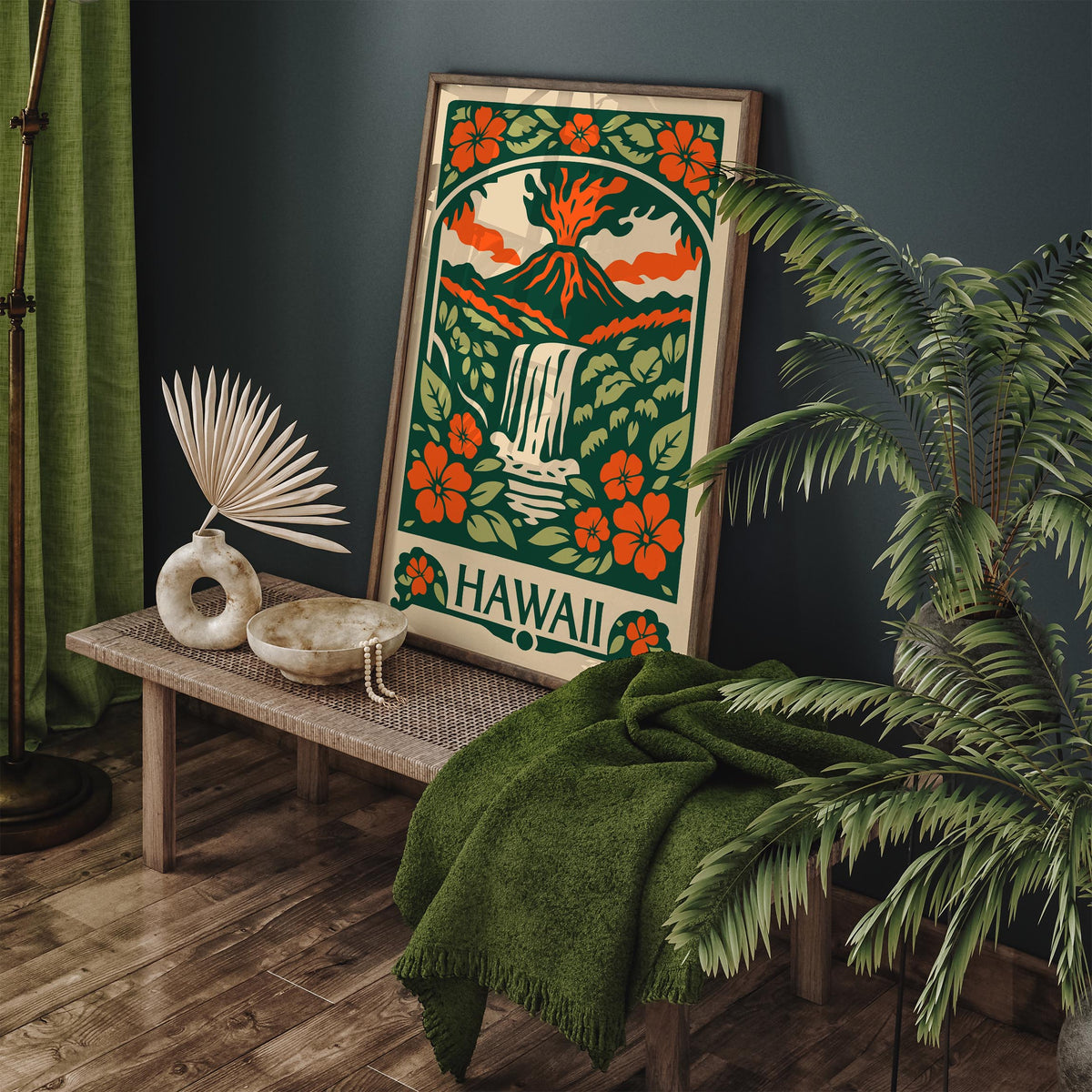 Hawaii Diamond Head Vintage Poster