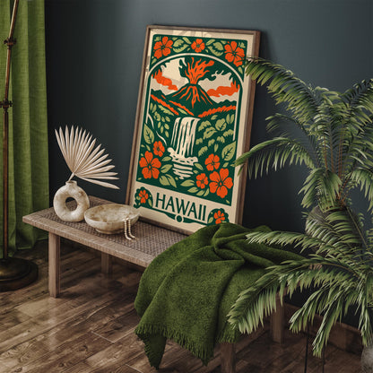 Hawaii Diamond Head Vintage Poster