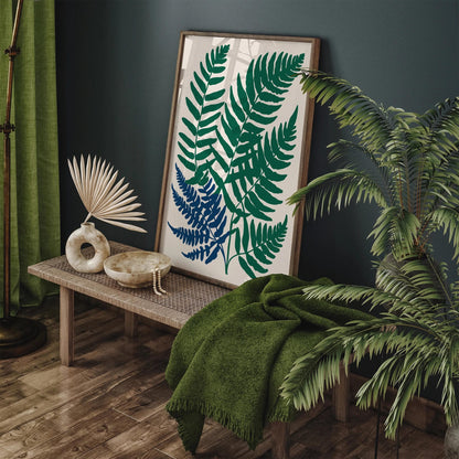 Retro Cutout Fern Nature Poster