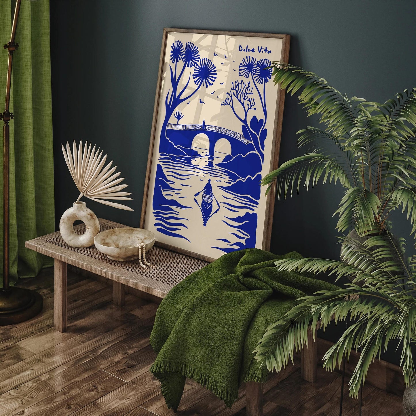 Blue Dolce Vita Travel Art Print, Coastal Italy Wall Art