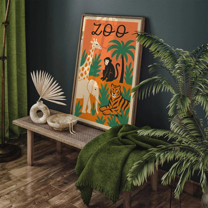 Retro Zoo Poster – Kids Room Wall Art