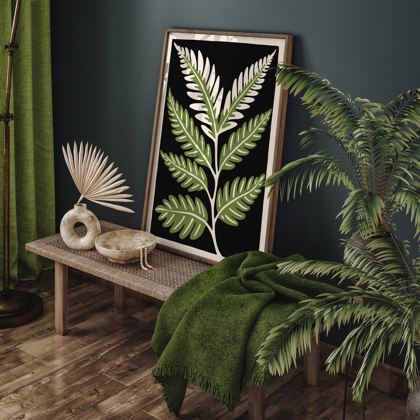 Retro Botanical Wall Art - Fern Leaf Poster