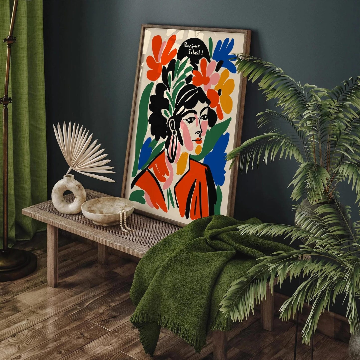 Bonjour Soleil – Colorful Woman Wall Art Poster