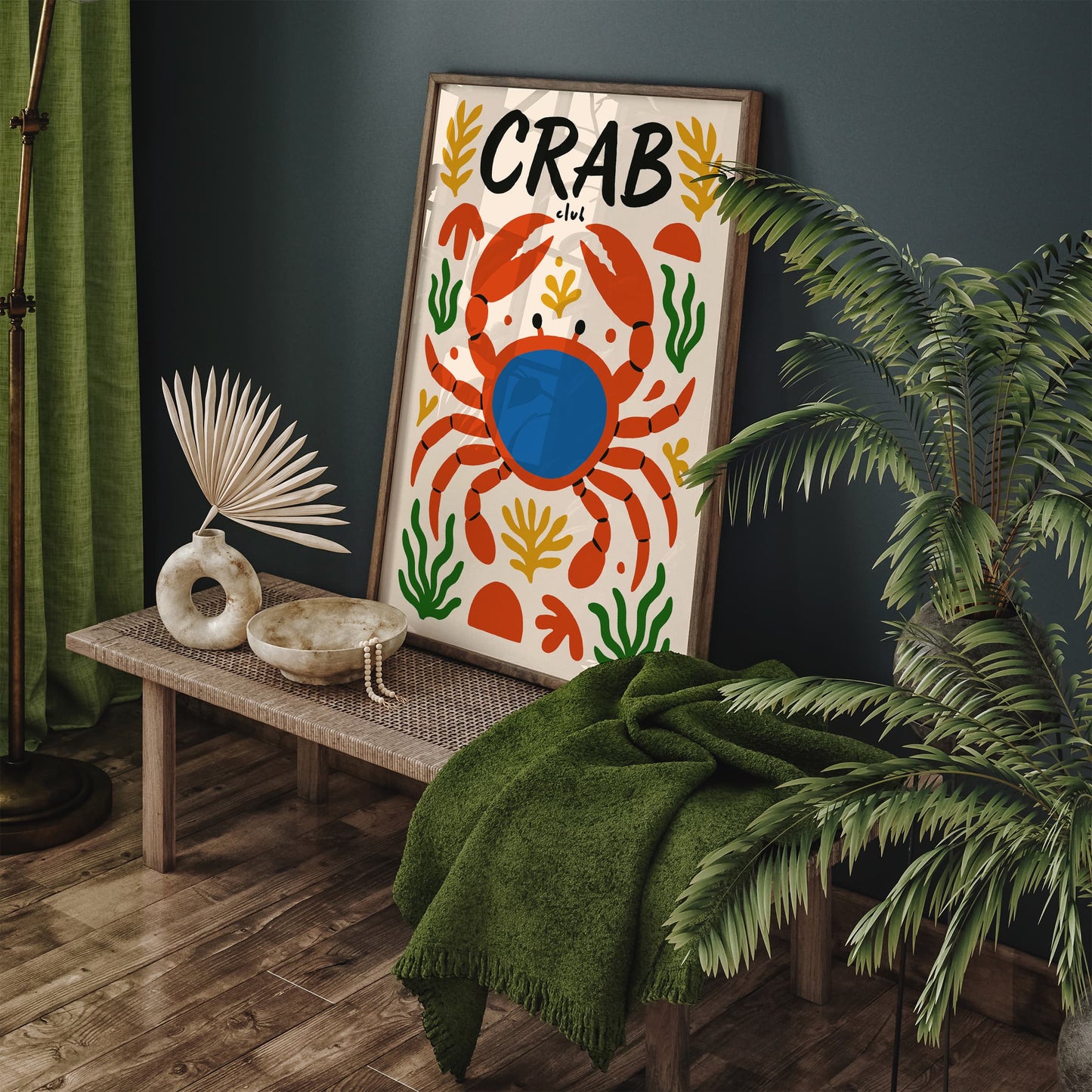Crab Club Colorful Animal Poster