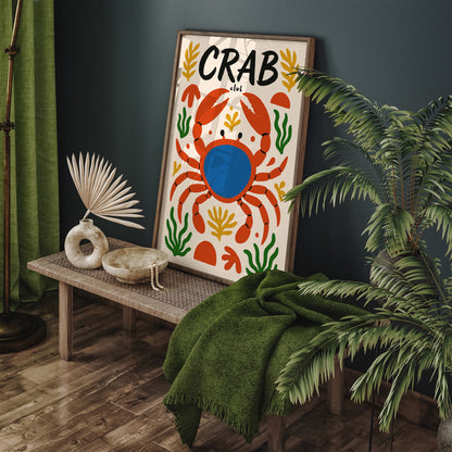 Crab Club Colorful Animal Poster