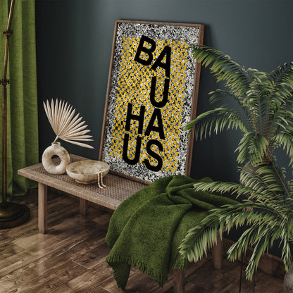 Bauhaus Retro Yellow Art Print