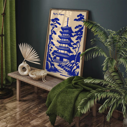 Kyoto Japan Blue Travel Poster