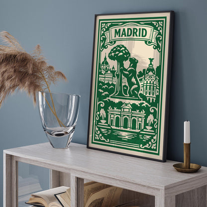 Madrid Botanical Travel Poster