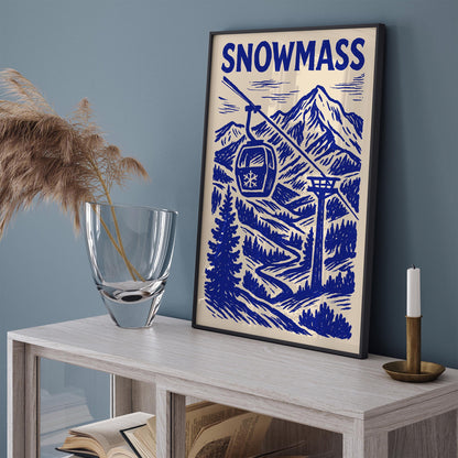 Snowmass Blue Travel Poster