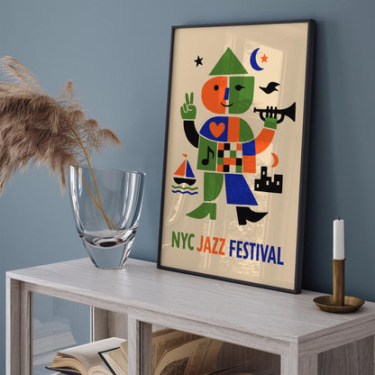 NYC Jazz Festival Art Print - Retro Music Poster