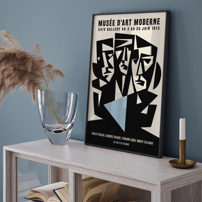 Paris Cubism Exhibition Poster - Vintage Picasso Inspired Print