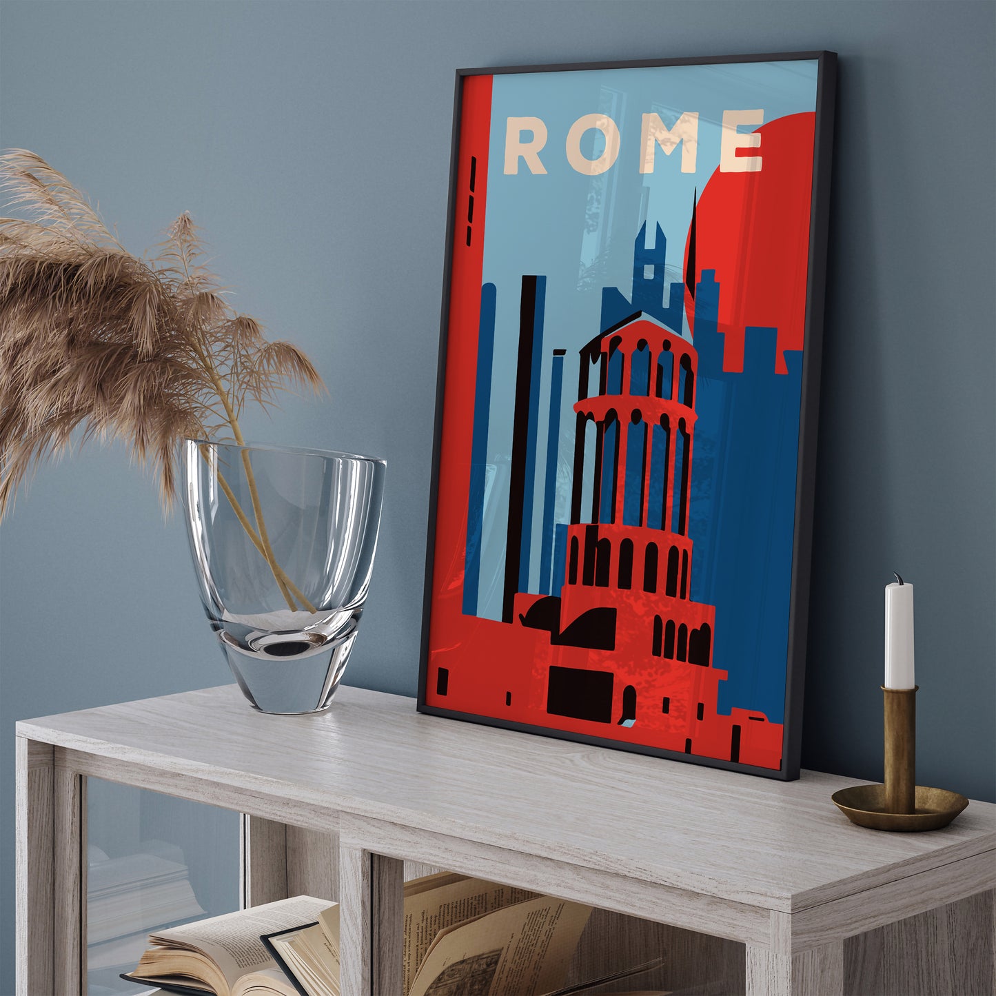 Rome Blue Travel Art Print