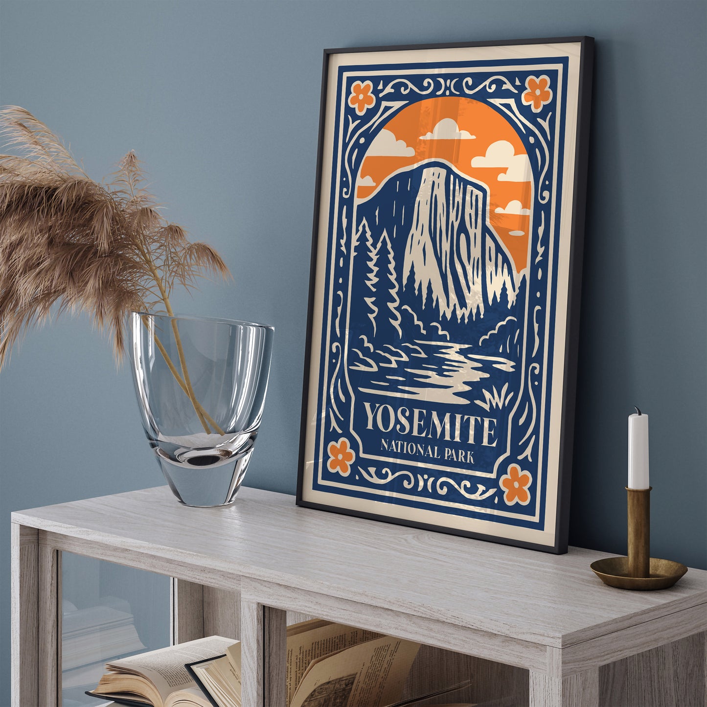 Yosemite National Park Blue Travel Poster