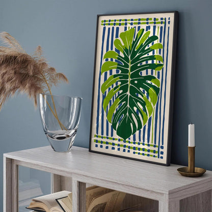 Eclectic Monstera Leaf Poster – Bold Green Botanical Wall Art