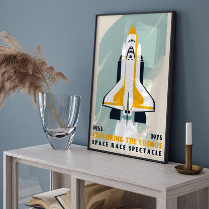 Space Race Retro Poster