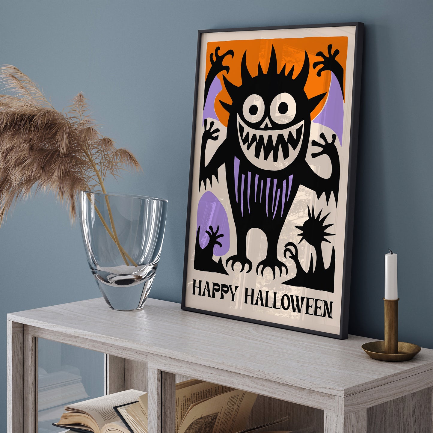 Happy Halloween Spooky Monster Wall Art 2024