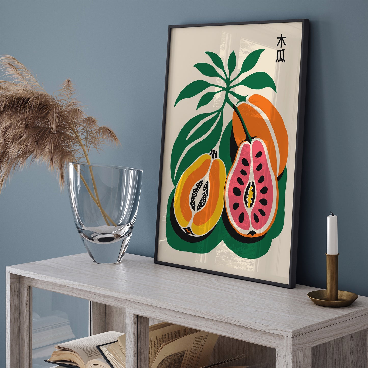 Colorful Papaya Kitchen Wall Art