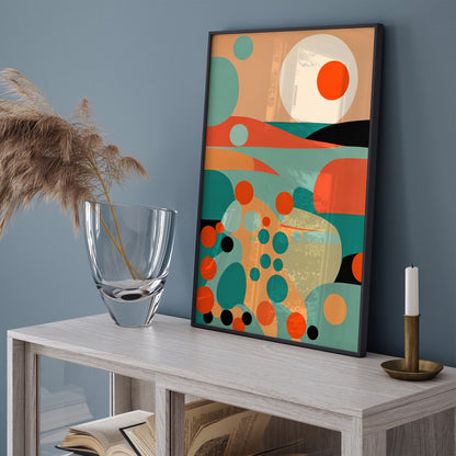 Abstract Mid-Century Sunset Poster