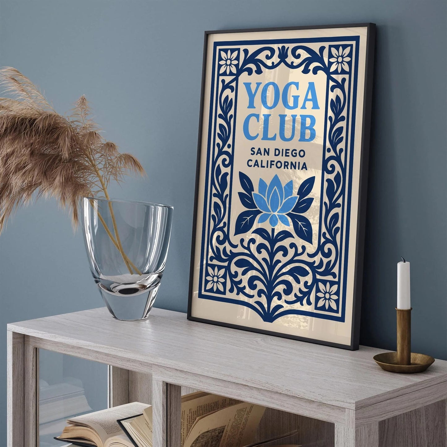 Blue Yoga Club San Diego California Poster