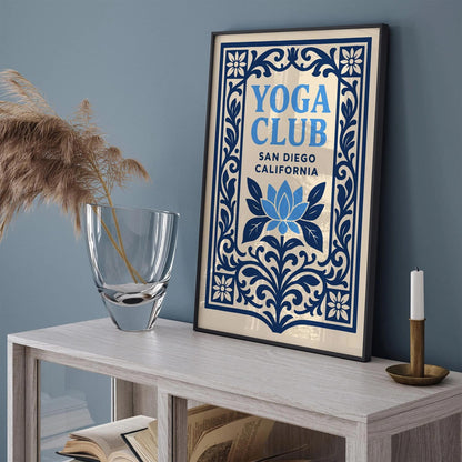 Blue Yoga Club San Diego California Poster