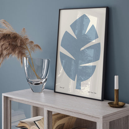Azure Leaf Minimalist Poster