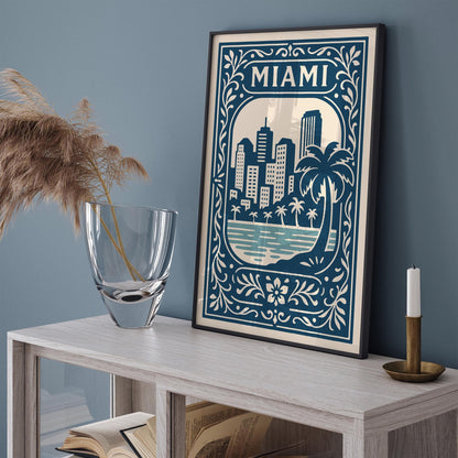 Mami Cityscape Art Print - Blue Landscape Poster