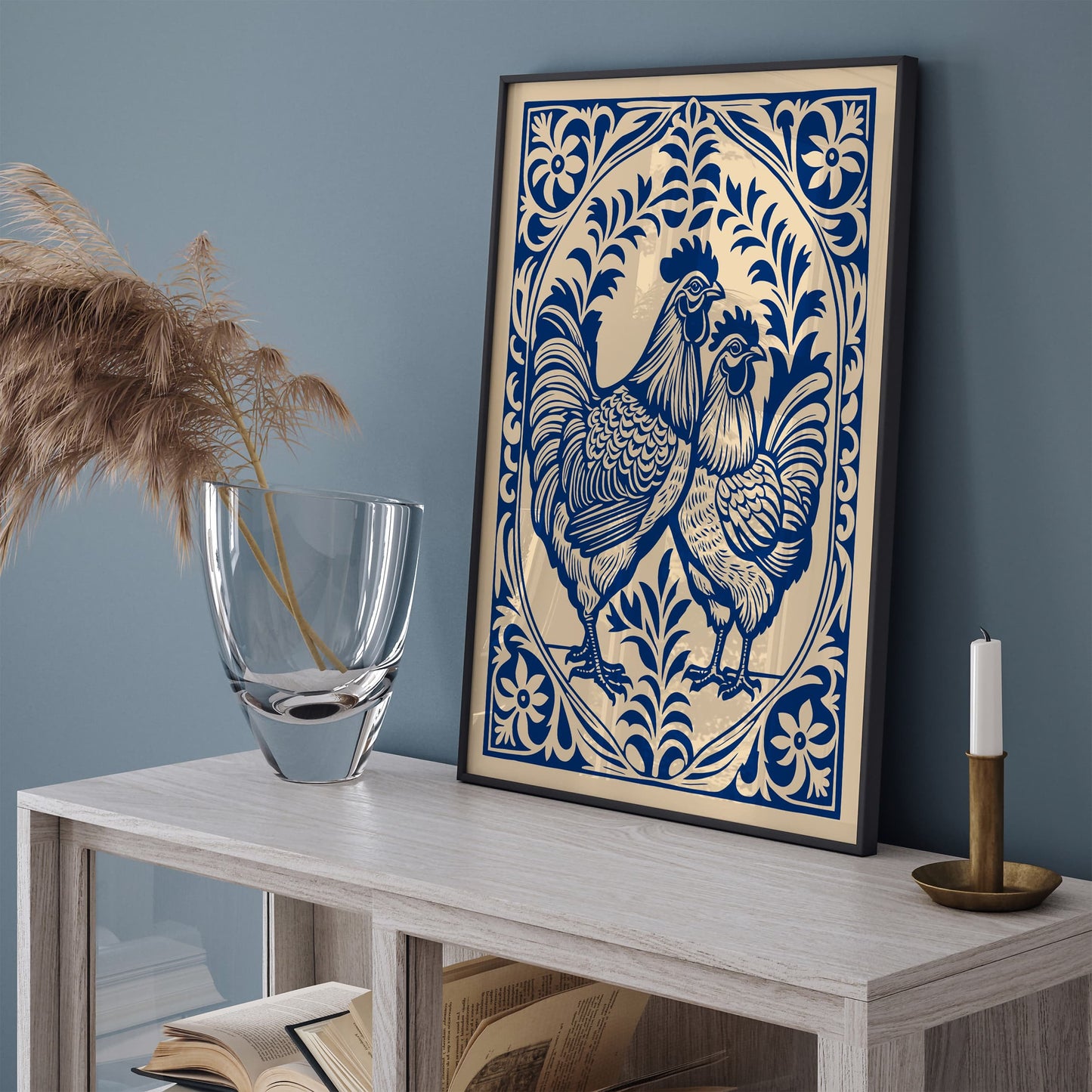 Farmhouse Chicken Poster – Rustic Kitchen Wall Art Print