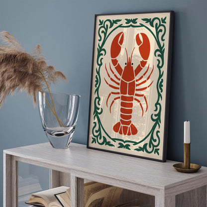 Red Lobster Poster - Kitchen Wall Decor