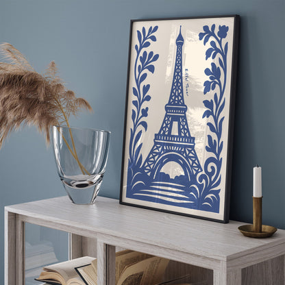 Eiffel Tower Blue Paris Art Print