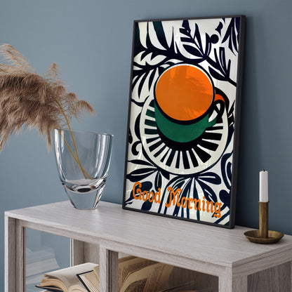 Good Morning - Retro Coffee Wall Art Print