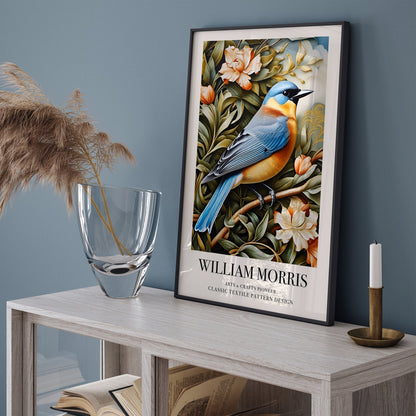 William Morris Garden Bird Poster: 18th Century Botanical Art