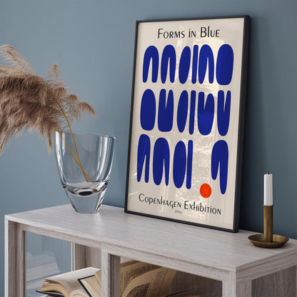 Forms in Blue – Copenhagen Exhibition Poster