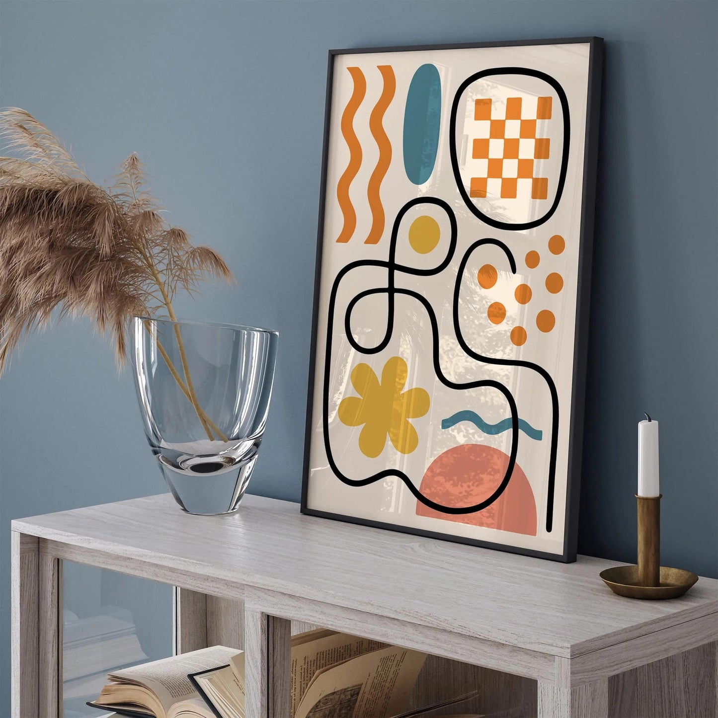 Mid Century Modern Retro Abstract Poster