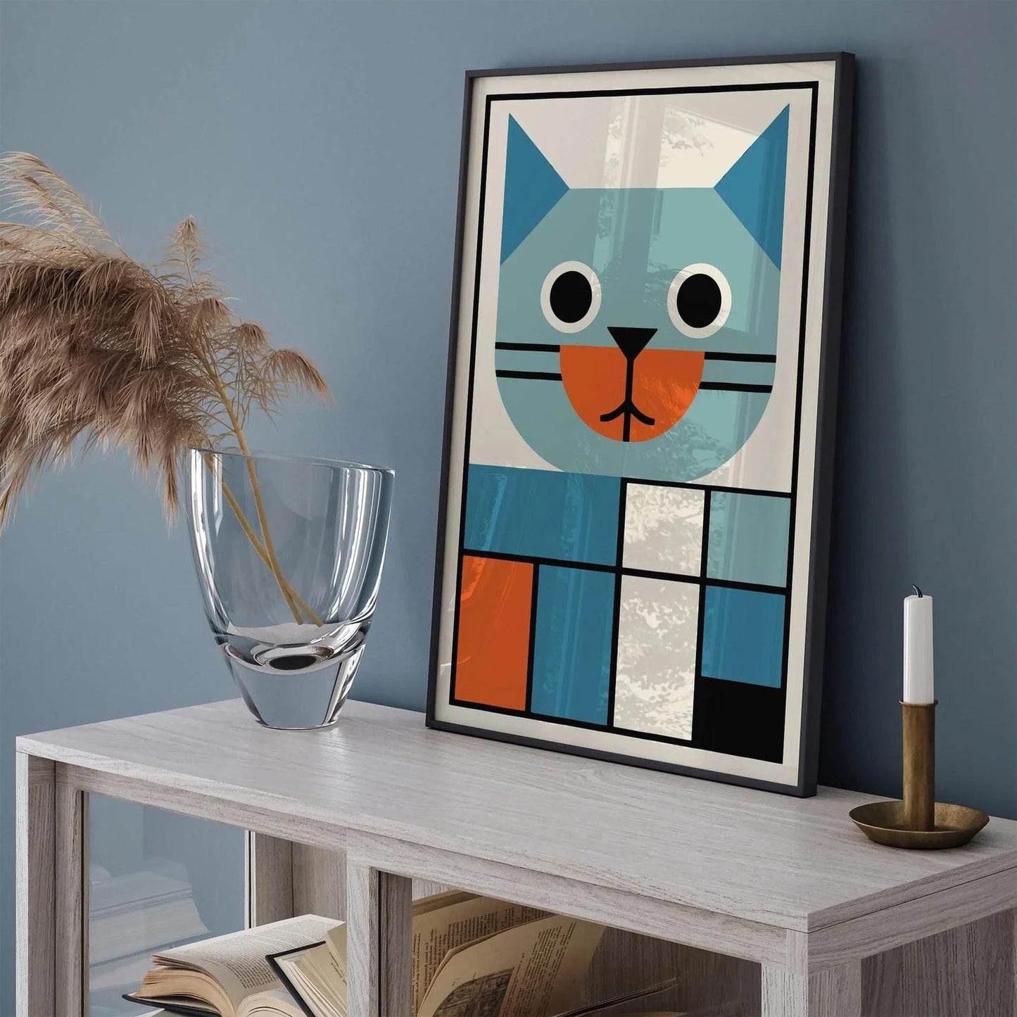 Bauhaus Style Cat Wall Art – Modern Home Decor