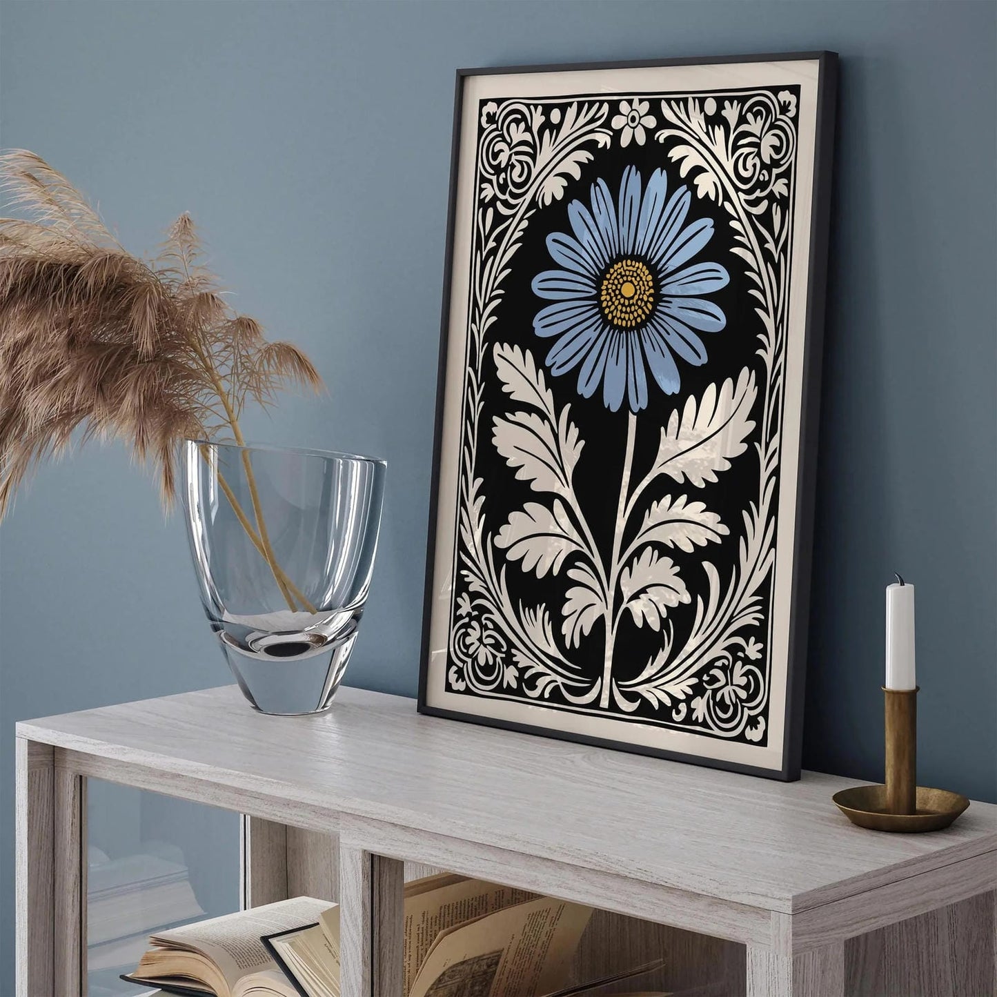 Rococo Daisy Flower Elegant Art Print
