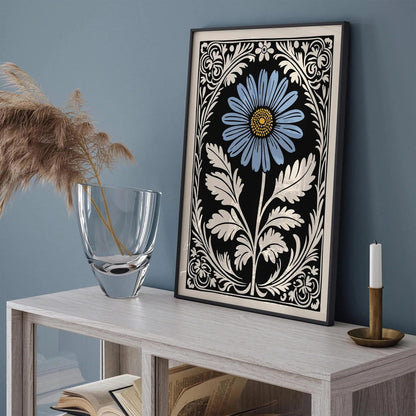 Rococo Daisy Flower Elegant Art Print