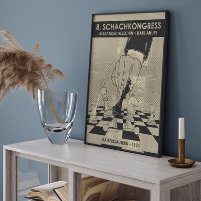 Vintage Chess Monochrome Poster